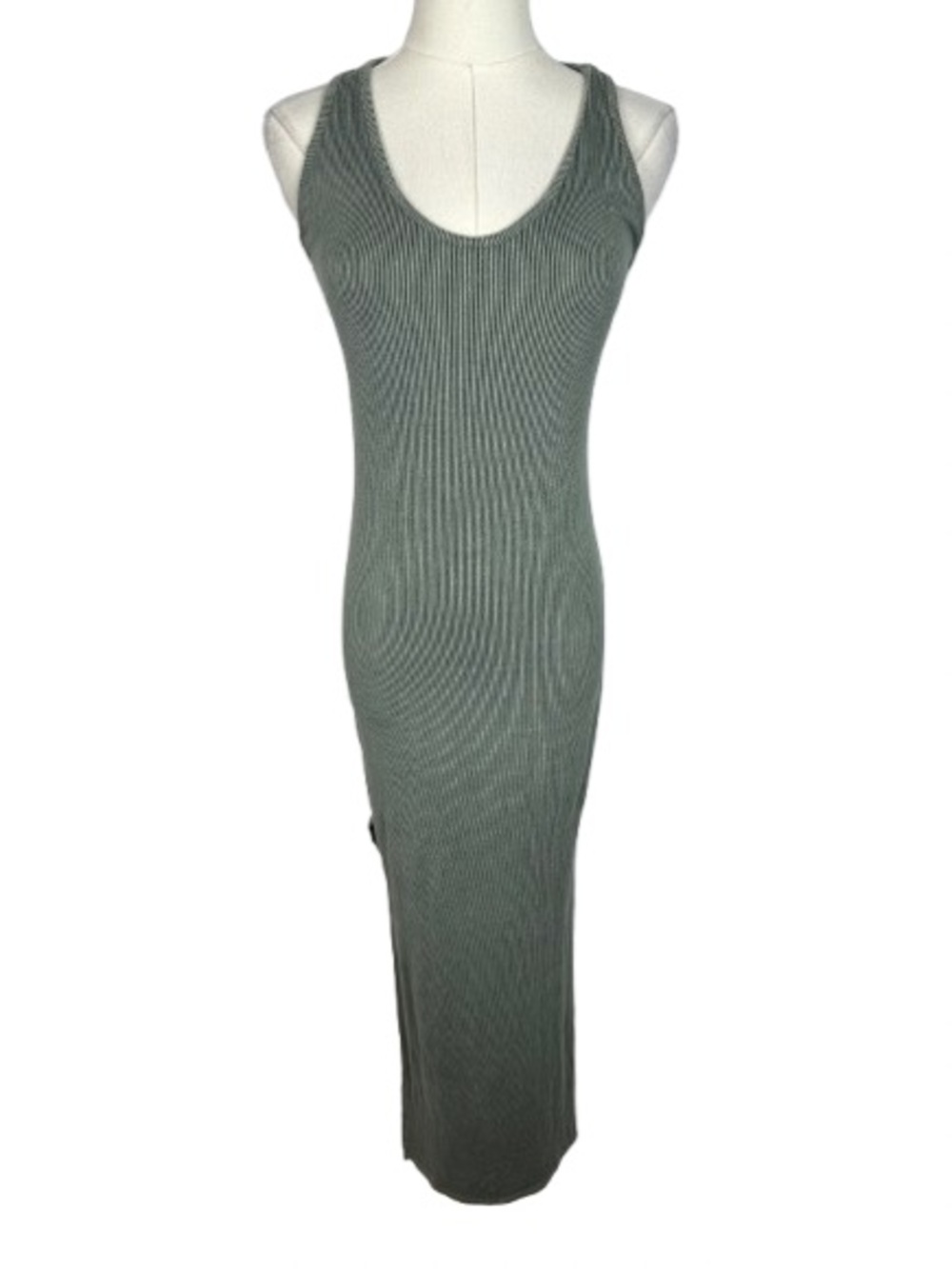 Lulu's Olive Ribbed Tank Maxi Dress